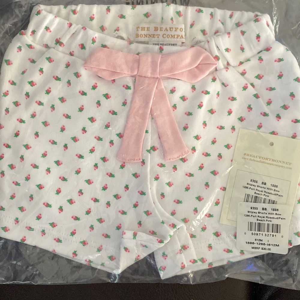 TBBC BEAUFORT BONNET Shipley shorts bow port Royal rosebud palm beach pink6 9 12